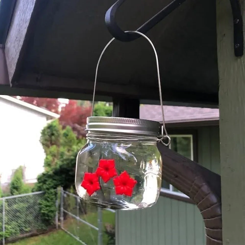 Beautiful canned hummingbird feeder with three ports