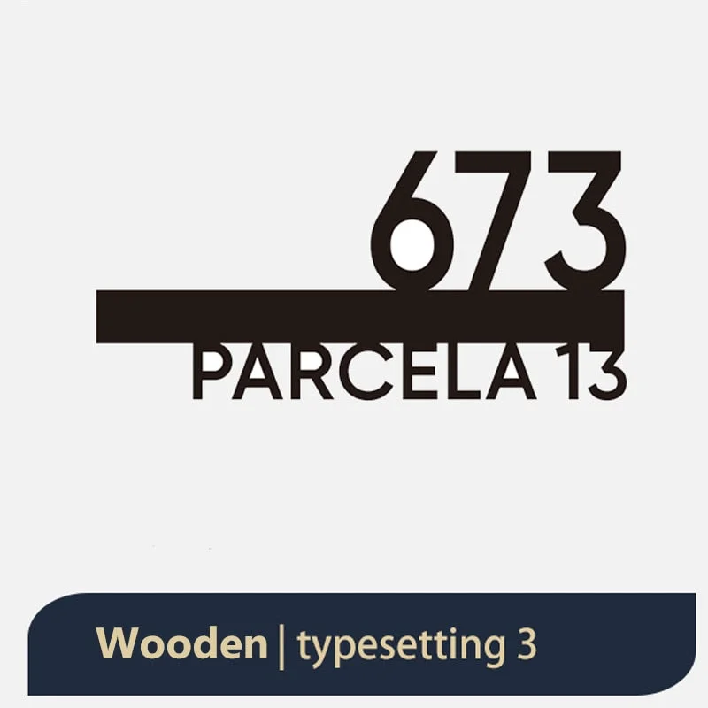 Custom Wood Doorplate Outdoor House Number Door Plates Address Plate Alphanumeric Plaque House Street Number Letter Sign