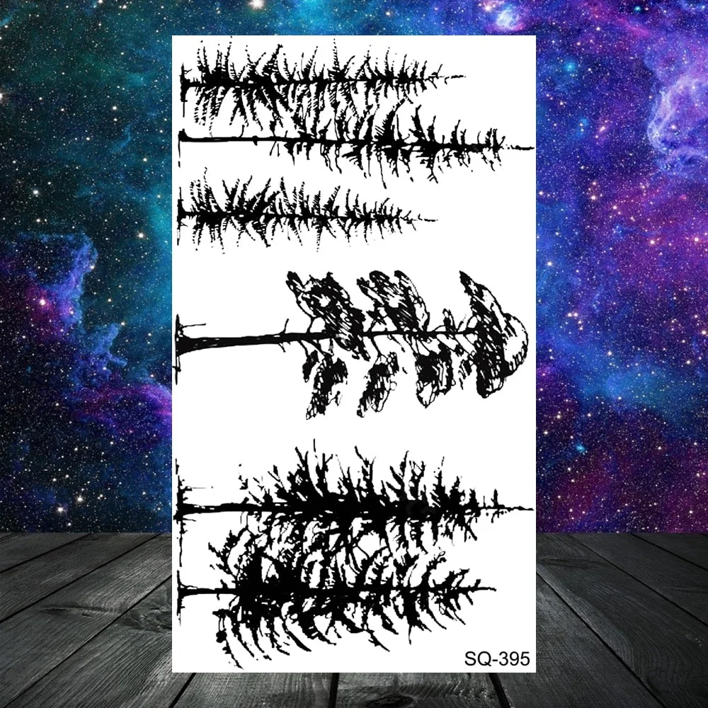 3D Geometry Mountain Sea Temporary Tattoos For Women Adult Men Kids Girl Sun Forest Eyes Fake Tattoo Neck Arm Hands Small Tatoos