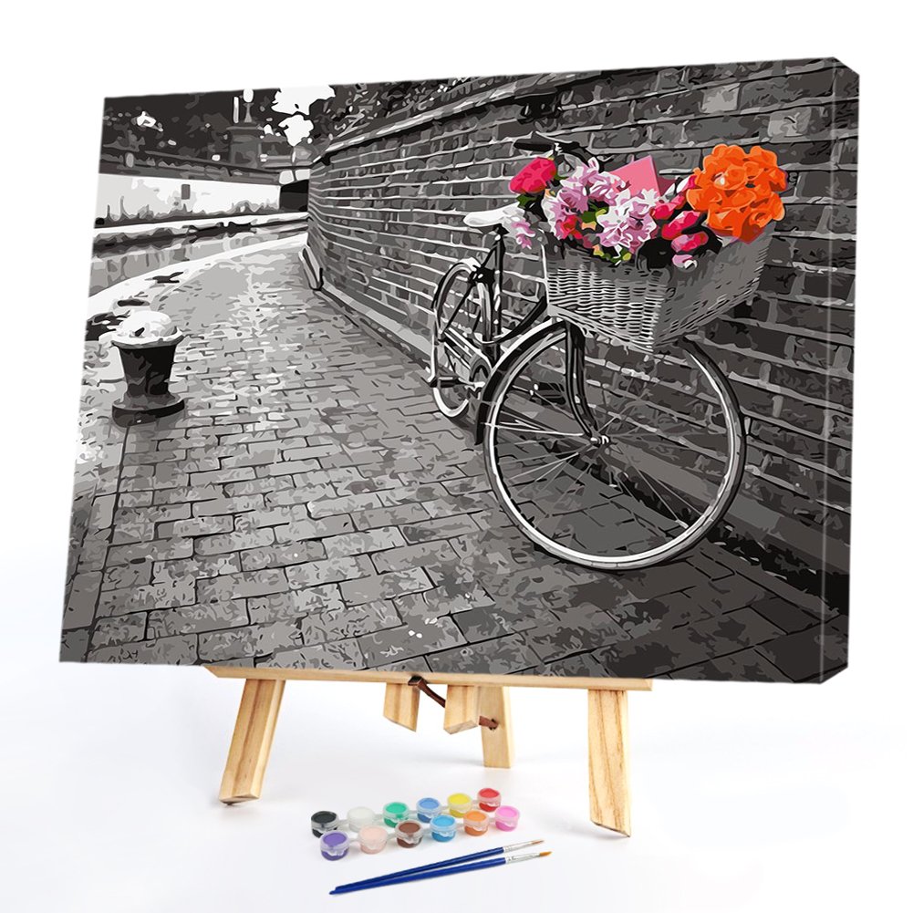 

40*50CM Paint By Numbers-Rose Bike, 501 Original