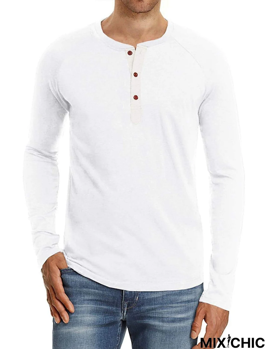 Men's Long Sleeve T-Shirt Solid Color Casual Top Basic Non-Printing Shirt Soft Touch Daily Wear