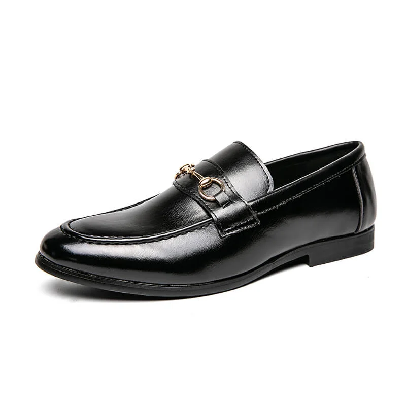 Letclo™Men's Fashion Buckle Leather Loafers letclo Letclo