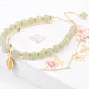 Wotian Jade Bracelet Porte-bonheur en Feuille d'Or