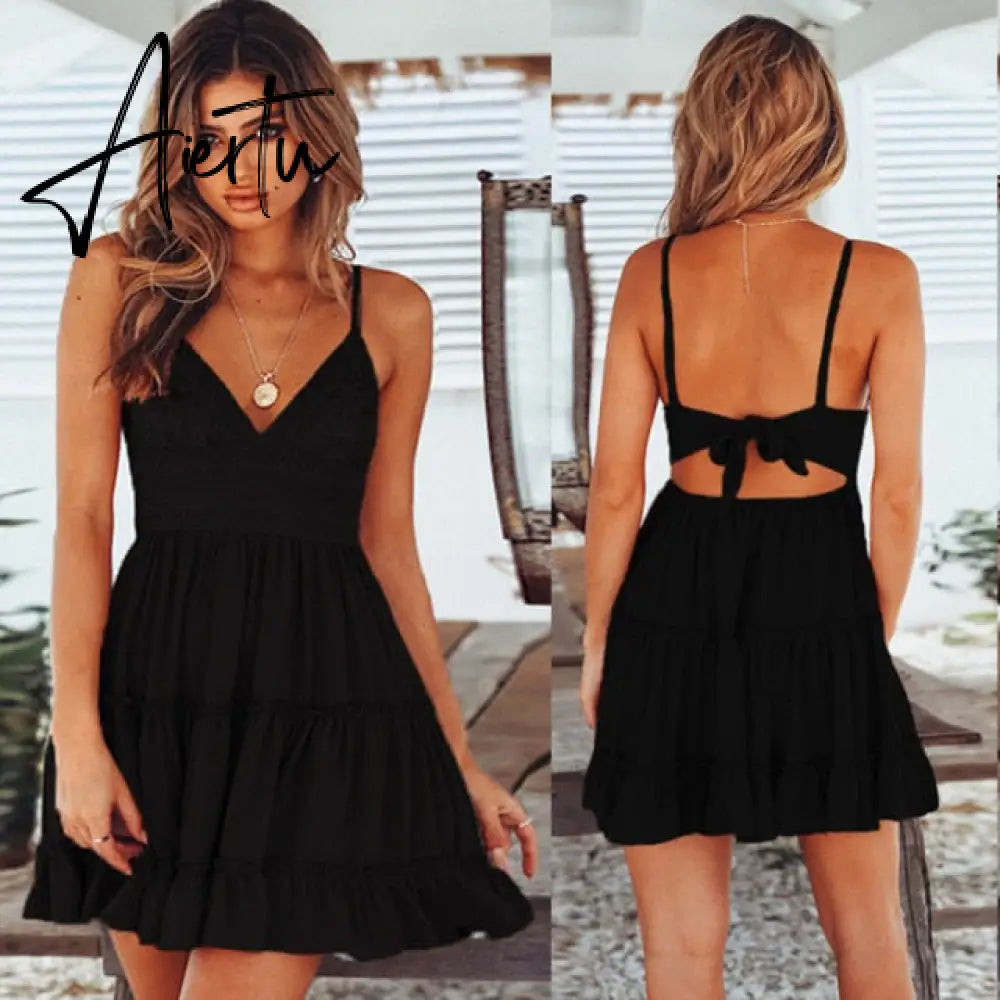 Aiertu Summer Beach Dress Women Casual Cover Up Swimsuit Two Piece Dress Robe Bikini Dresses Chiffon Leopard Cover-ups Beach Dress Aiertu