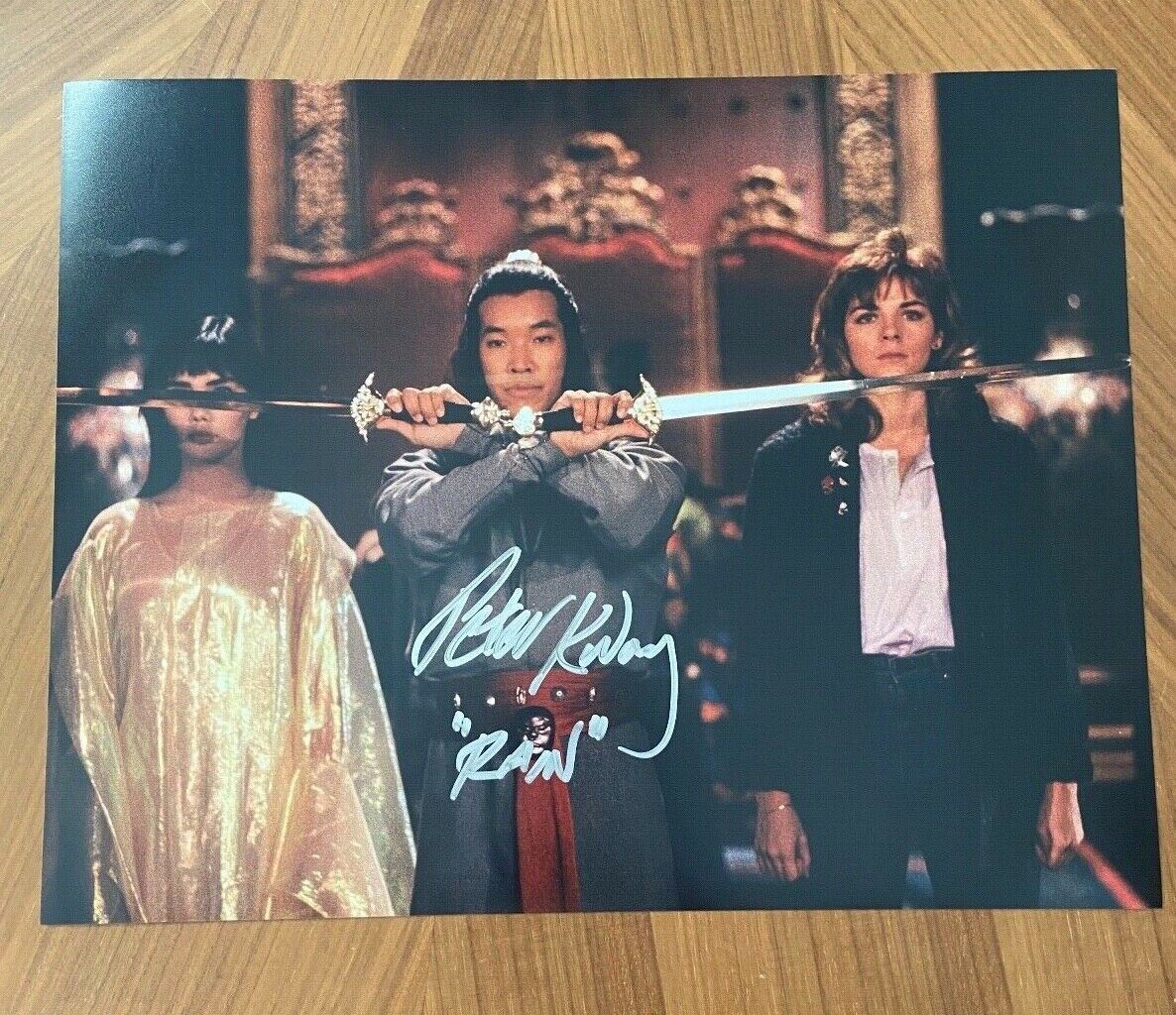 * PETER KWONG * signed 11x14 Photo Poster painting * BIG TROUBLE IN LITTLE CHINA * RAIN * COA 3