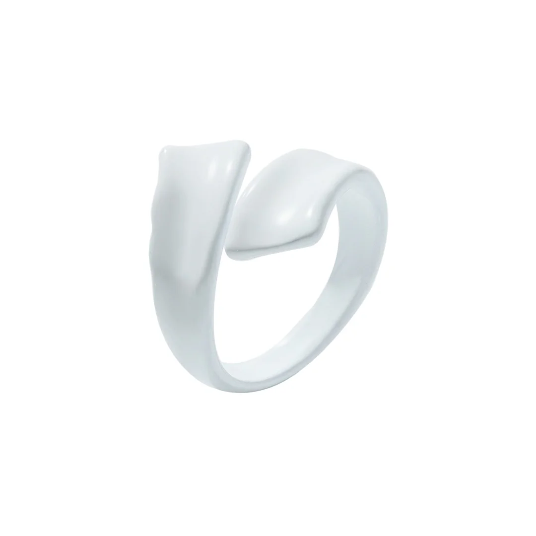 Dvacaman 2021 New INS Trendy Colorful Dripping oil Geometric Rings Candy Color Hand Painted Irregular Open Rings Female Jewelry