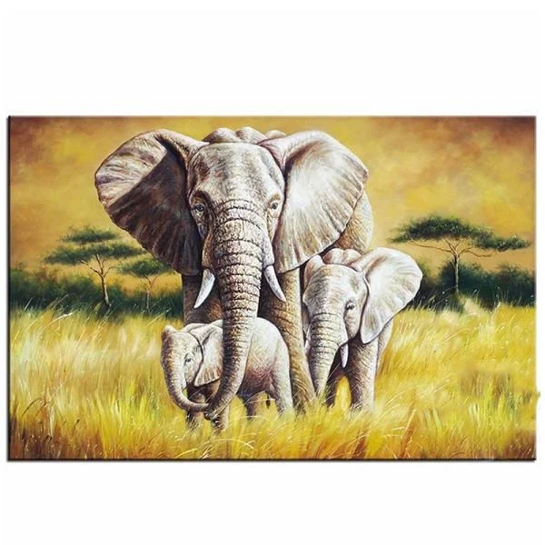 Animal Elephant Paint By Numbers Kits UK For Adult PH9493