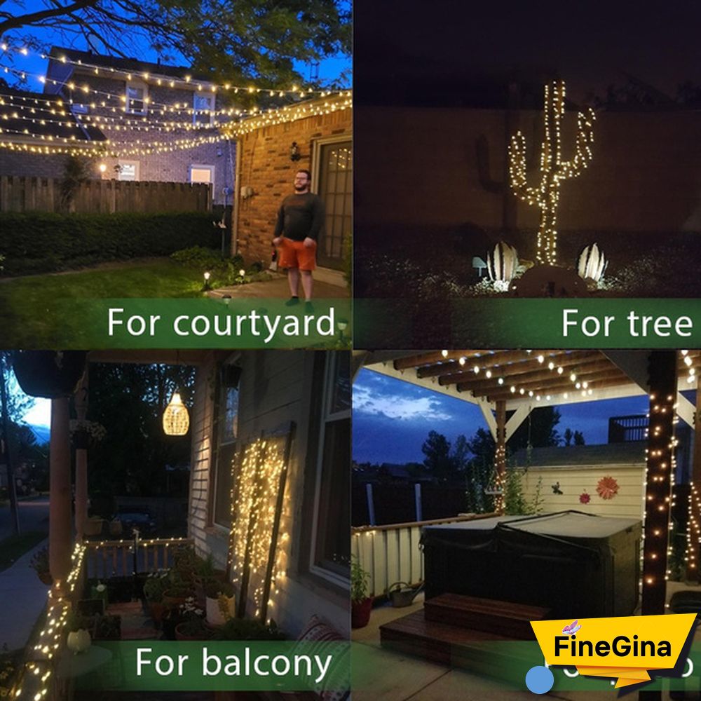 300/200/100/50/10 LEDs Waterproof Solar String Lights, Fairy Copper Wire String Lights for Christmas, Patio, Lawn, Garden, Wedding, Party and Holiday