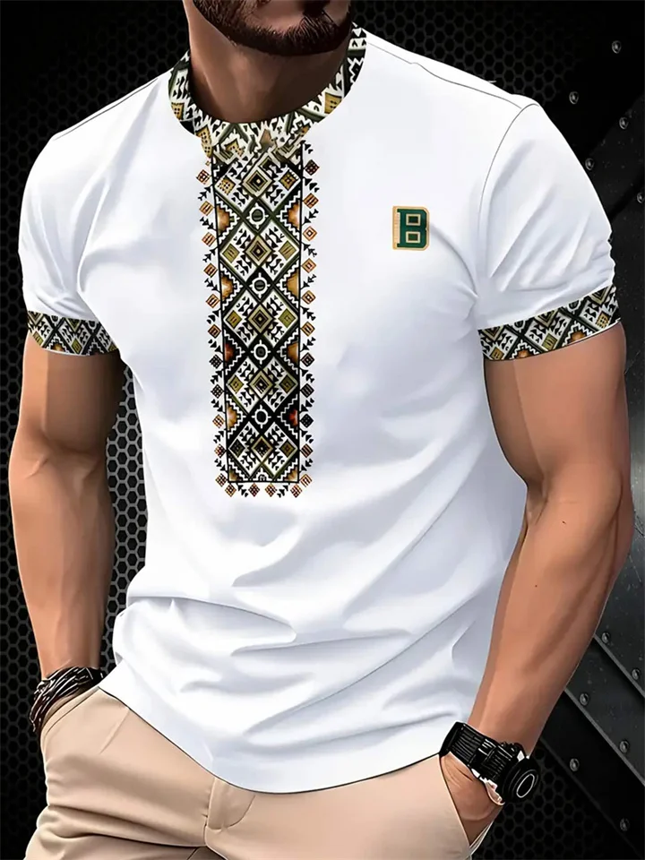 Summer Men's Short-sleeved T-shirt Casual 3D Print Loose Fashion Short-sleeved T-shirt