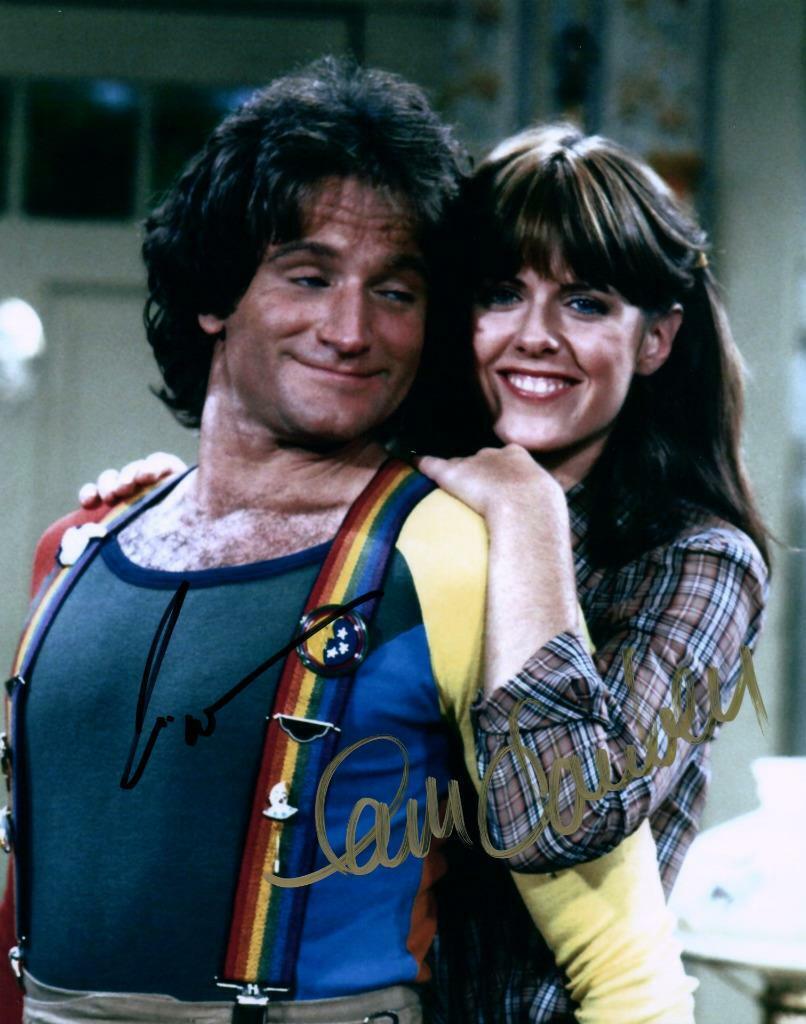 Robin Williams Pam Dawber signed 8x10 Picture autographed Photo Poster painting with COA