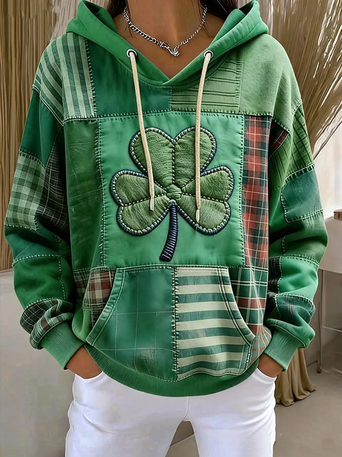 Women's Casual Retro St. Patrick's Day Hooded 