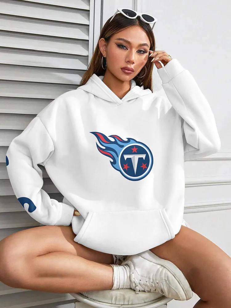 Tennessee Titans  Printed Hooded Pocket Pullover Hoodie