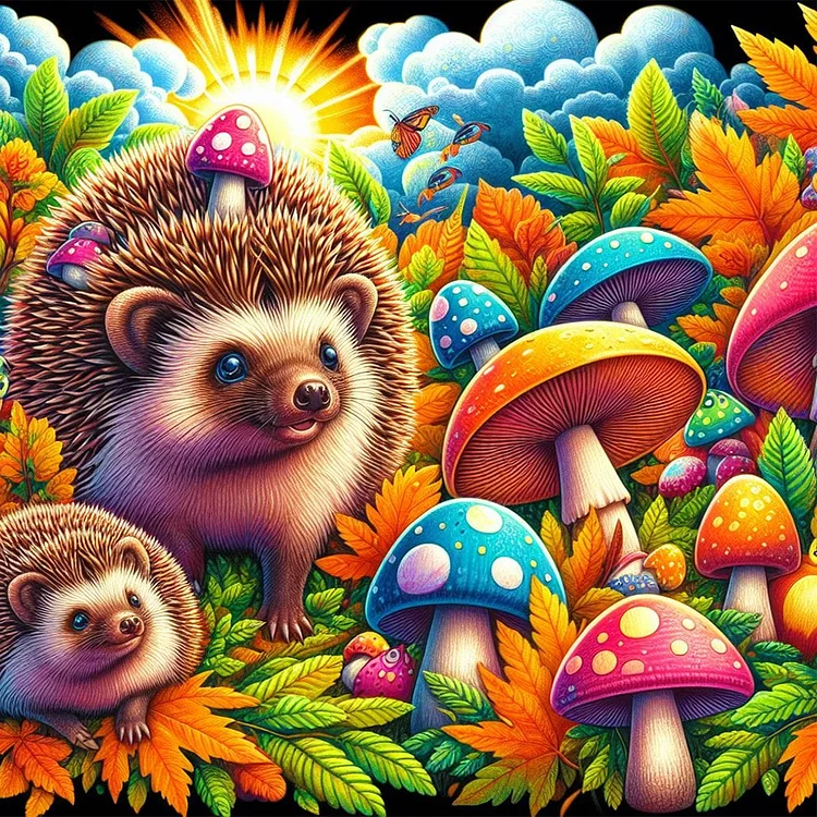Hedgehog - Full Round Drill Diamond Painting - 40*40CM(Canvas)