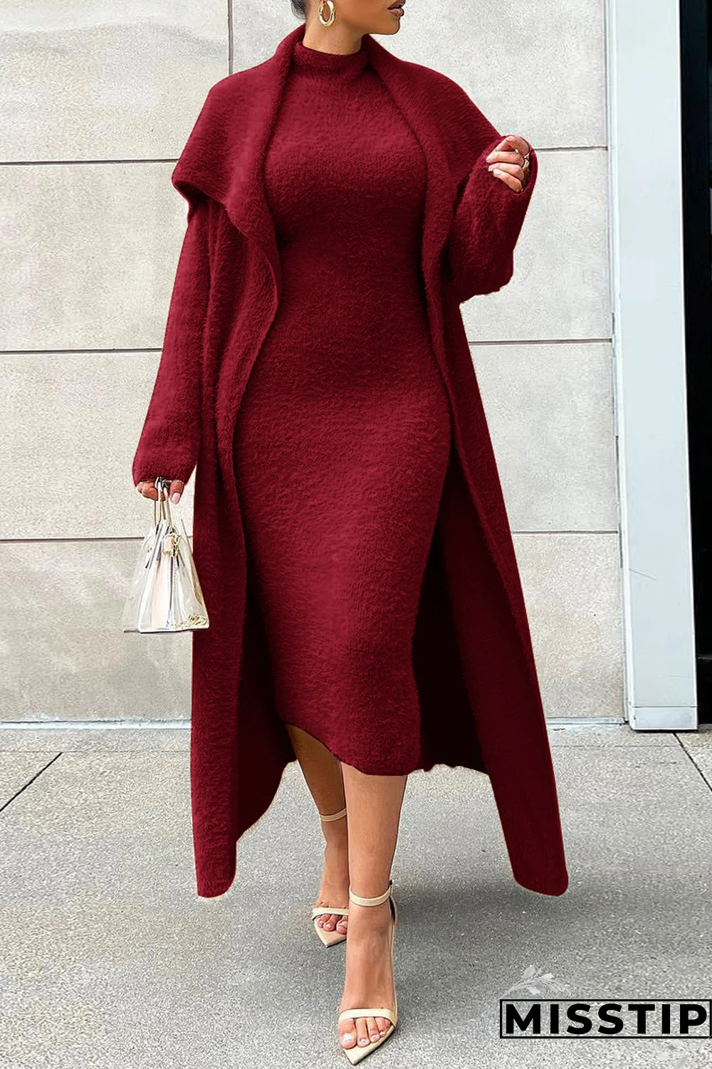 Dark Gray Casual Solid Patchwork Half A Turtleneck Long Sleeve Two Pieces