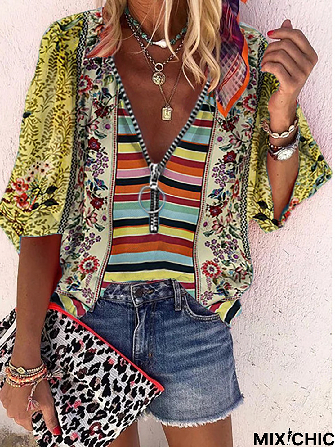 Plus size Hippie Printed Casual Tops