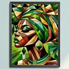 Green Girl Painting-11CT Stamped Cross Stitch 40*55cm/15.75*21.65in