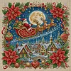 Christmas Santa Sleigh Full 11CT 3 Strand Stamped Cross Stitch Kit 45x45cm tapestrymarket