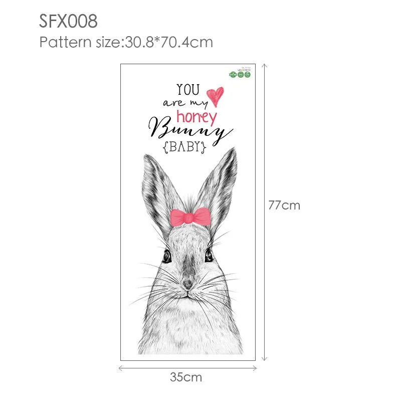 30*40cm Wall Stickers Home Decor Living Room Two Cute Rabbits Removable Home Living Room Decoration Mural Bunny Stickers