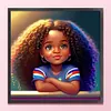 uk.everydayedeals (Limited Stock)Cross Stitch - 11ct Stamped - Fille boucl&eacute;e africaine (40*40cm)