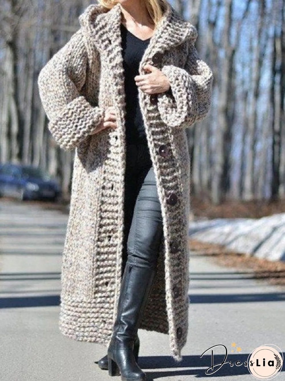 New Fashion Women Autumn Winter Long Sleeve Knitted Cardigan Coat Casual Streetwear Hooded Sweater Coat Plus Size