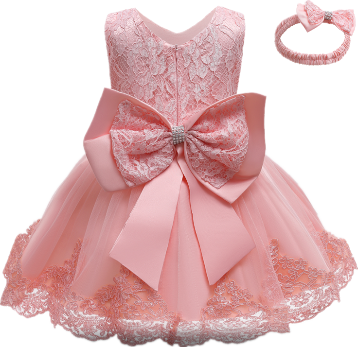 Baby Girls Fluffy Bow knot Princess Dress Toddler Kids Birthday Tulle Fabrics Party Vestidos Children Casual Clothing Wear