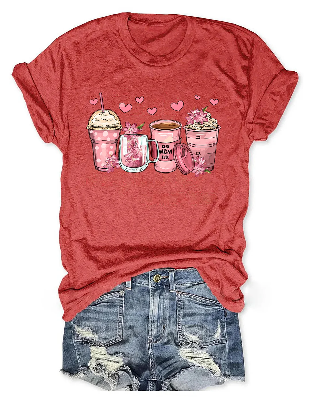 Floral Coffee Mom T-shirt