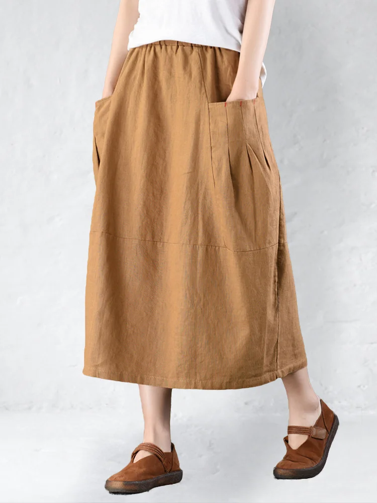 Wearshes Vintage Pleated Deep Pocket Skirt