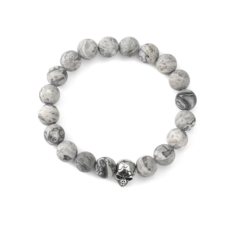 Hip-Hop Skull Agate Beaded Halloween Unisex Bracelets