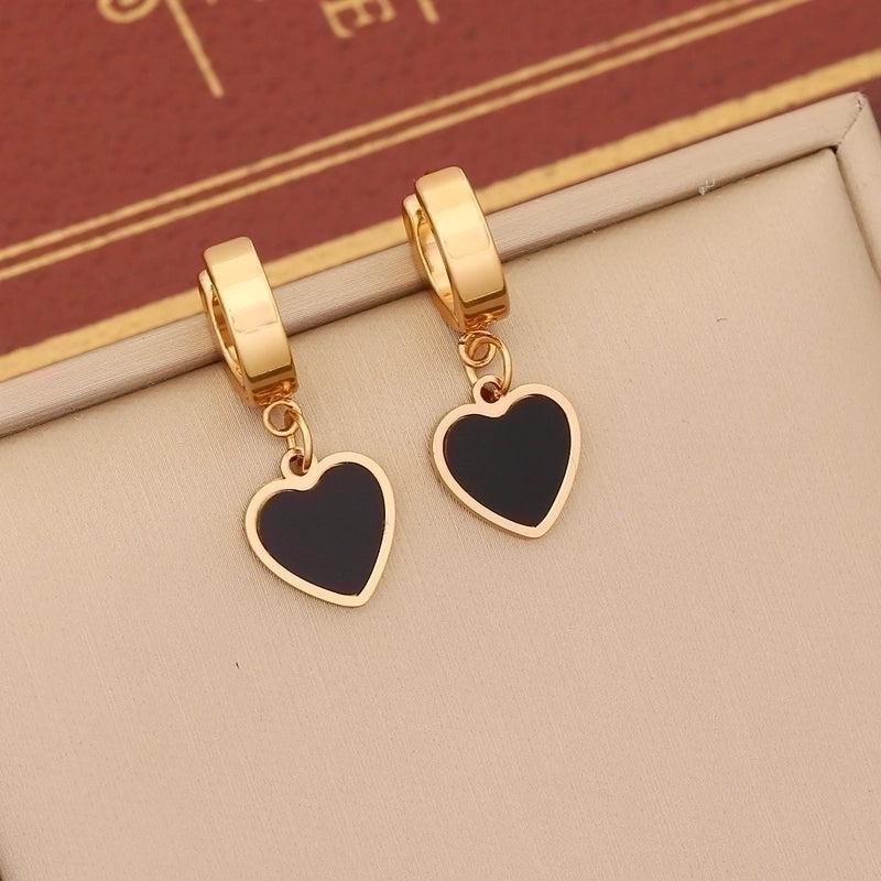 Stainless Steel 18K Gold Plated Minimalist Plating Heart Shape Bracelets Earrings Necklace