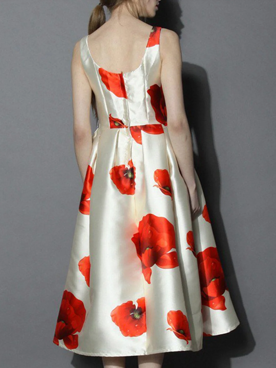 Printed Graphic Prom Elegant Midi Dress