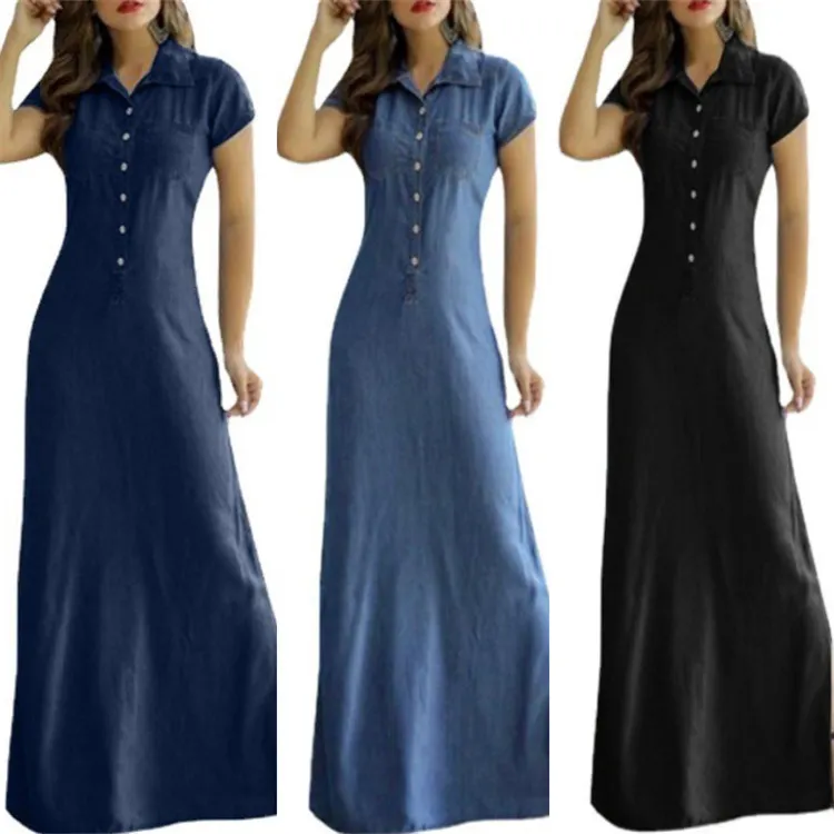 Churchf Churchf New Dress Plus Size Casual Denim Dress