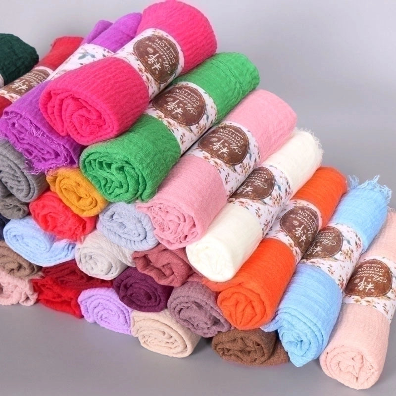 20 Pieces Fashion Solid Color Cotton Pashmina Scarves