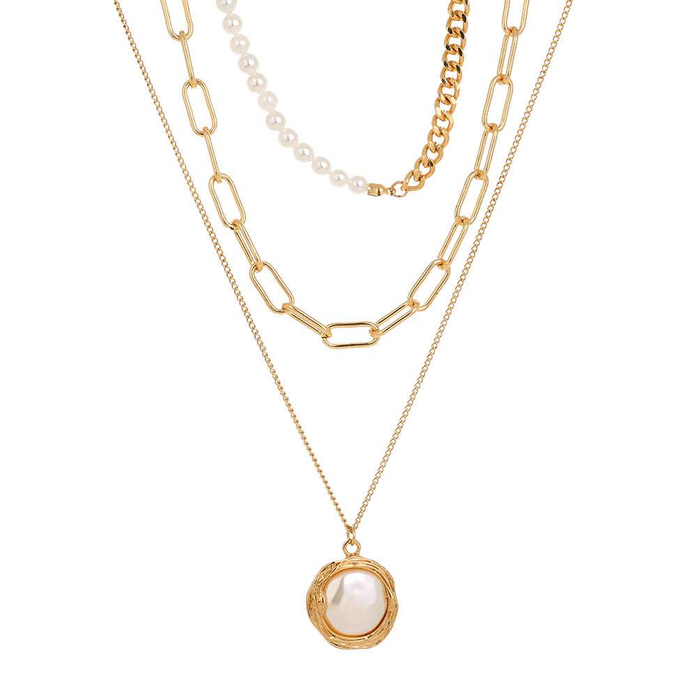 Pure White Imitation Flat Pearl Necklace | Oxredo Shop Ramadan Sale