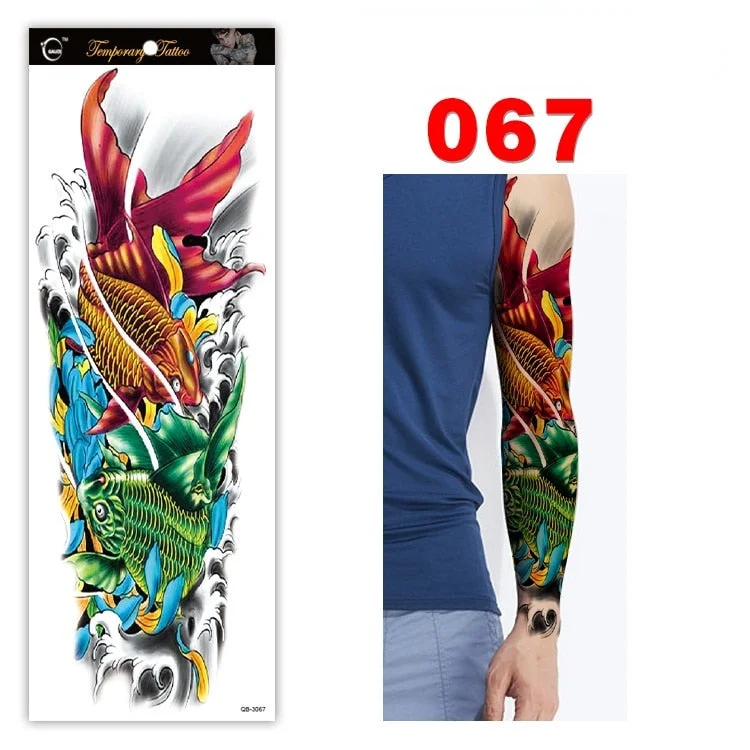 Full Arm Series Temporary Tattoo Full Arm Tattoo Sticker Lasting Waterproof Sweat Flower Arm Full Arm Tattoo Big Picture Sticker