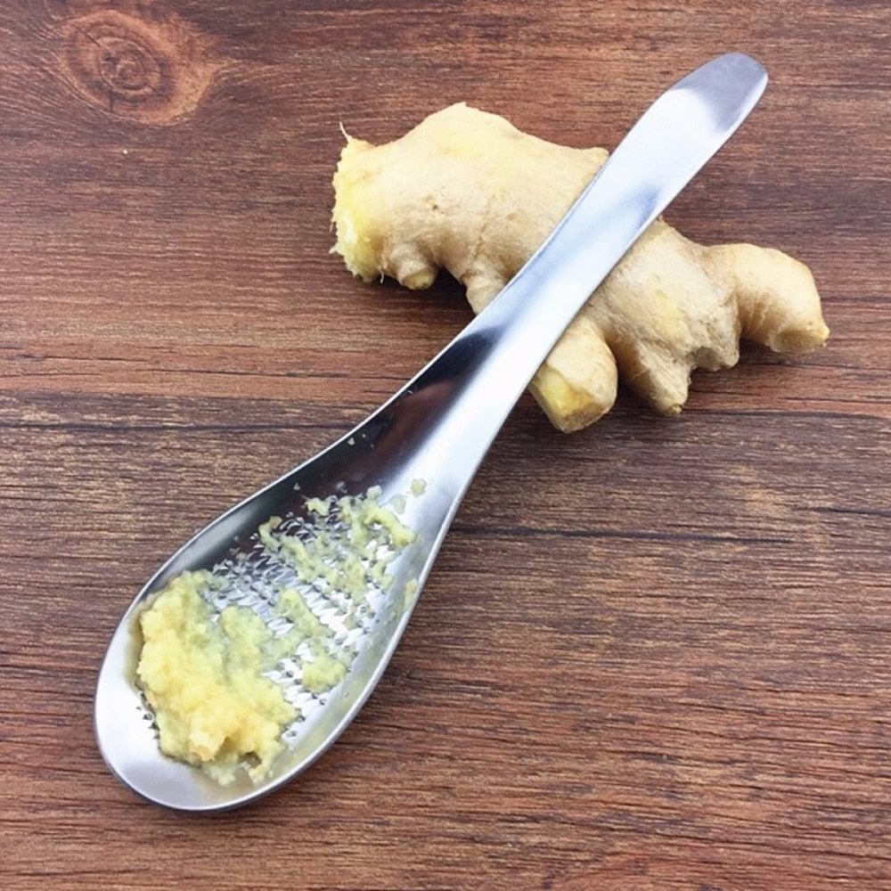 Ginger Grater Spoon Stainless Steel Ginger Tea Spoon Garlic Grater Lemon Zester For Home Kitchen Fruit Vegetable Tool