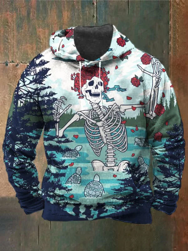 Unisex Skull Print Heavyweight Hoodies