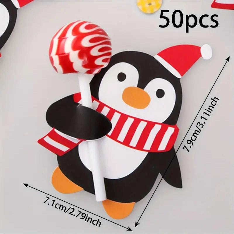 Christmas Cute Penguin Santa Claus Paper Holiday Party Candy Decoration Card Gift Wrapping Supplies
