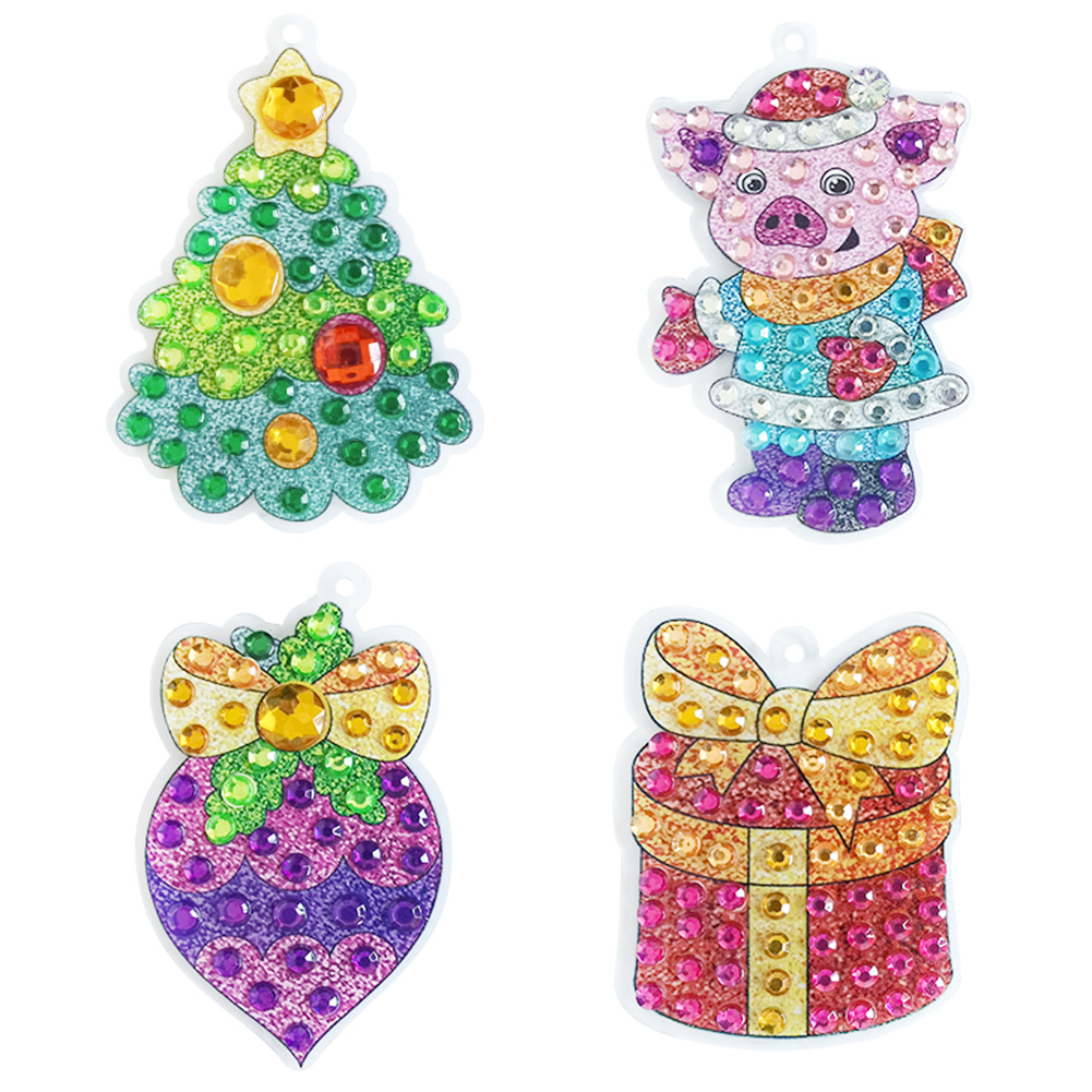 

4x Christmas - 5D DIY Craft Keychain, 501 Original