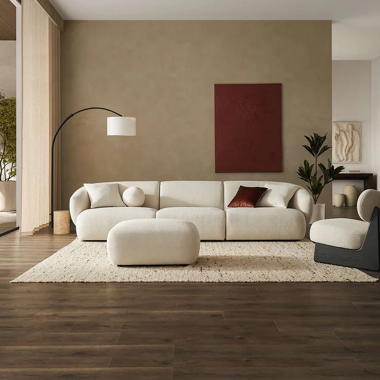 Auburn Performance Fabric Extended Sofa with Ottoman