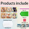 6PCS Diamond Painting Animal Greeting Cards Postcards with Envelopes