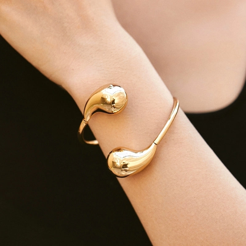 Copper Water Droplets Bangle