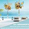 2Pcs Diamond Painting Acrylic Double Sided Honrybee Wind Chime Suncatcher with Crystal Hanging Pendant