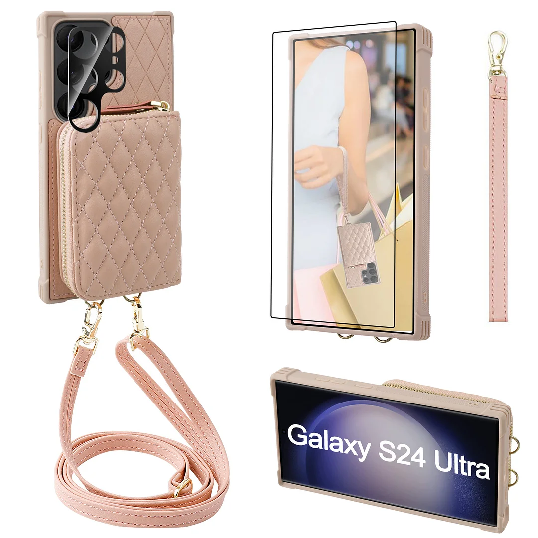 MONASAY Zipper Wallet Case for Galaxy S24 Ultra 5G