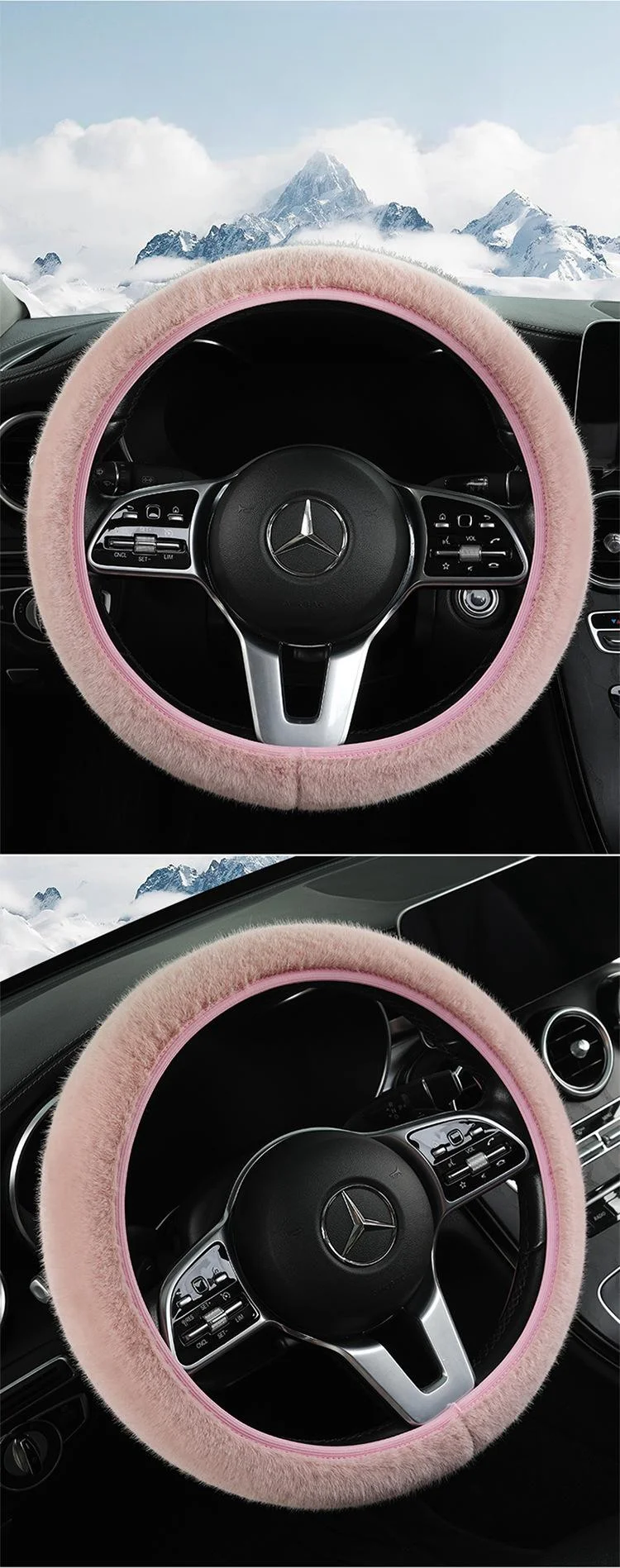 🔥Hot Selling🔥Fashionable plush elastic steering wheel cover