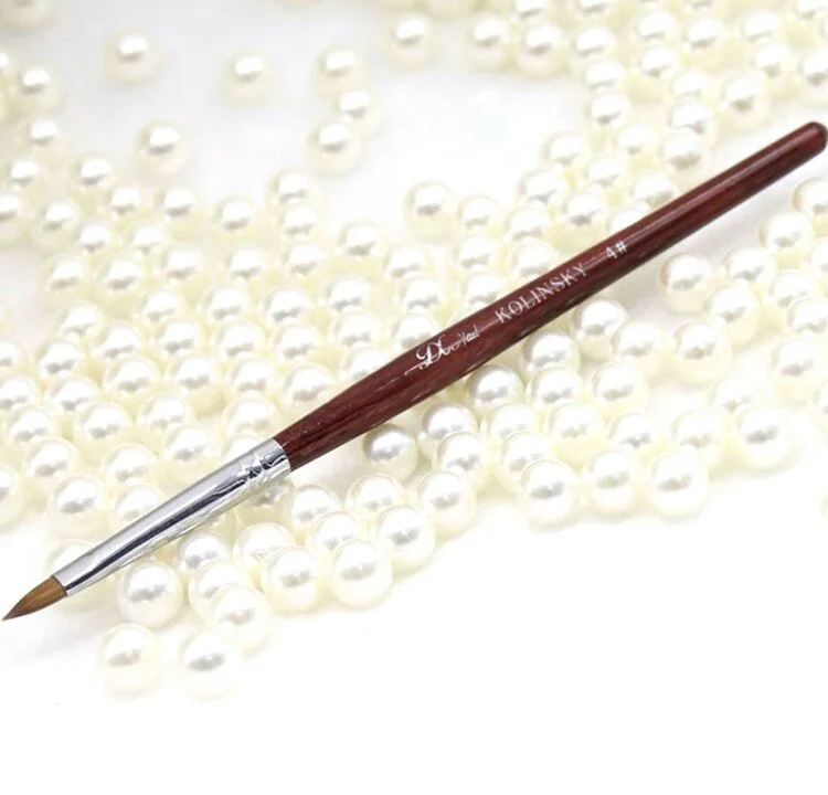 100% Pure Kolinsky Acrylic Oval Nail Brush Liquid Powder Nail Art Brush Choose Size-Nail Inspo