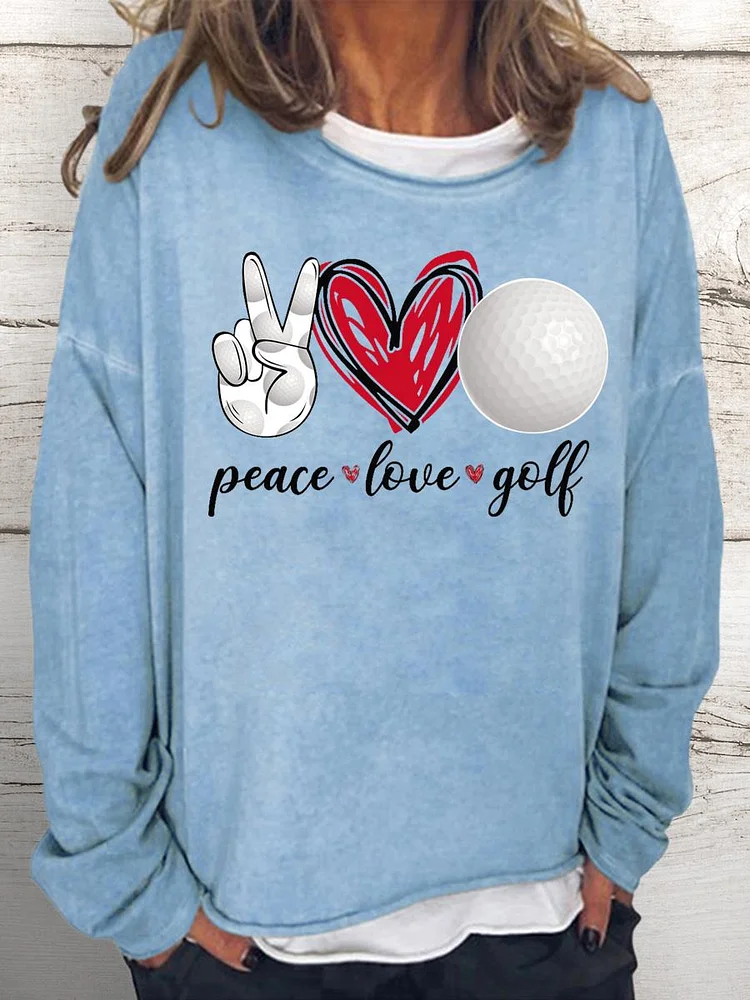 Peace love golf Classic Women Loose Sweatshirt-Annaletters