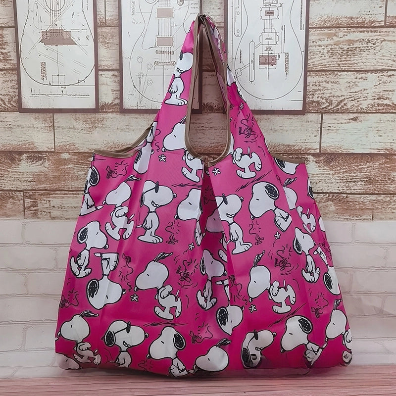 Spot Japanese Printed Environmental Bag Large 210T Supermarket Folding Shopping Bag Thickened Tote Bag Shopping Bag