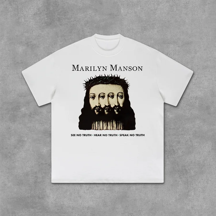 Manson Vintage Old Printed Graphic Cotton T-Shirt SOPULA