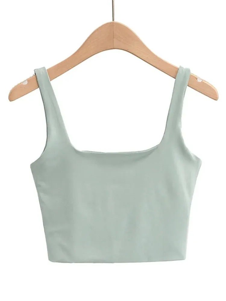 Churchf Churchf Temperament Sexy Back Double Small Vest Summer Women's New Pure Color Versatile Short Sleeveless Jacket