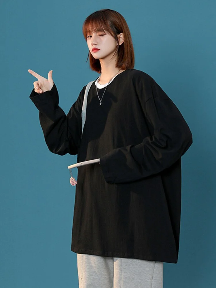 2023 Autumn Long sleeve T-Shirt Women Basic Tee Shirt T Shirt Women's Casual O-neck Women swert